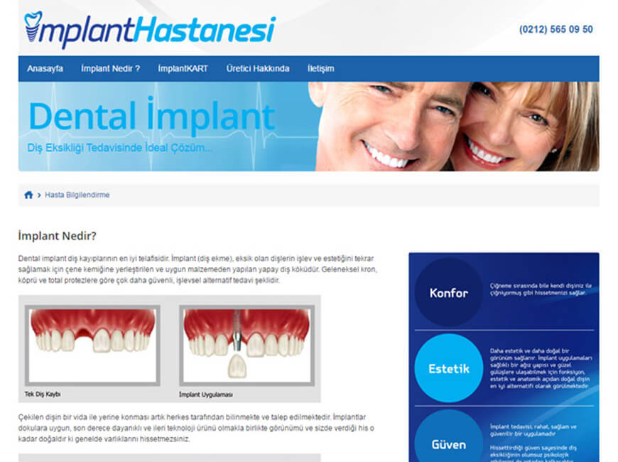 İmplant Hastanesi Web Site Tasarımı