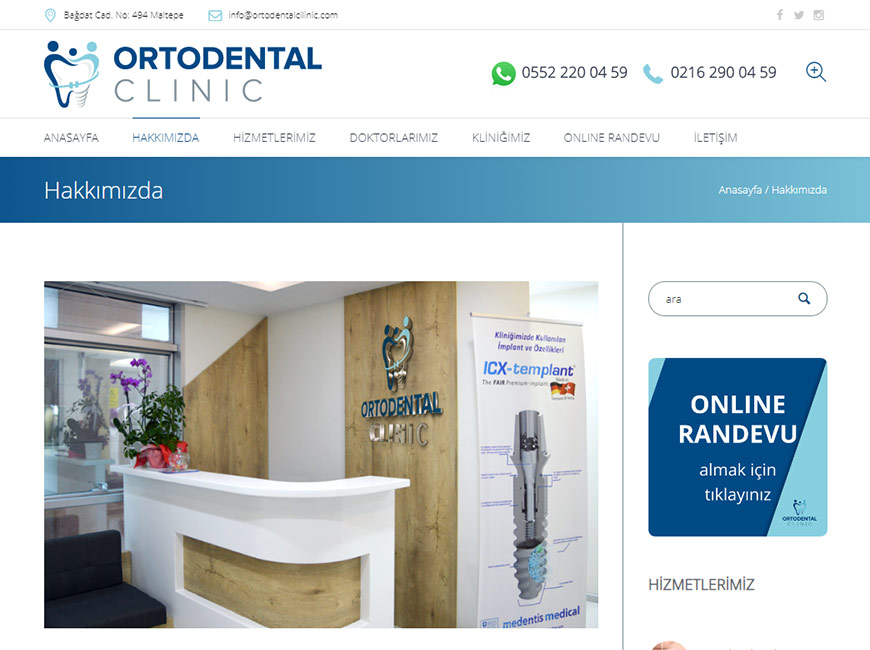 Ortodental Clinic Web Site Tasarımı