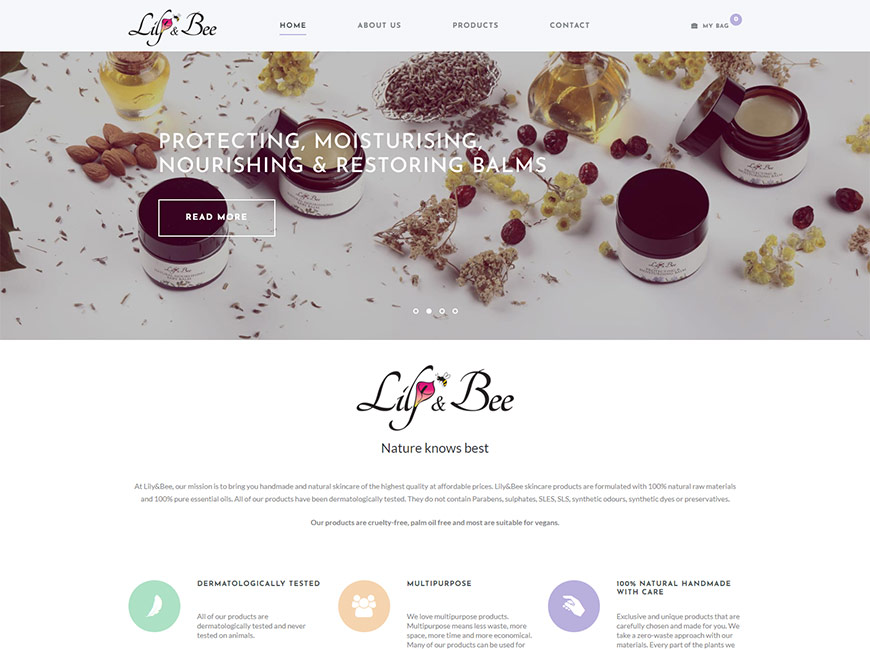 Lily & Bee E-Ticaret Sitesi Tasarımı