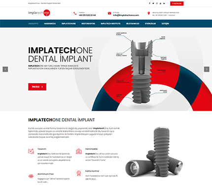 ImplatechOne Dental İmplant Sistemleri Web Site Tasarımı