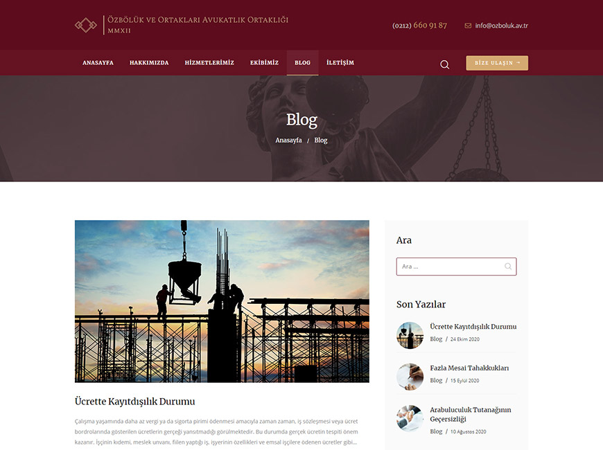 Özbölük Hukuk Web Site Tasarımı