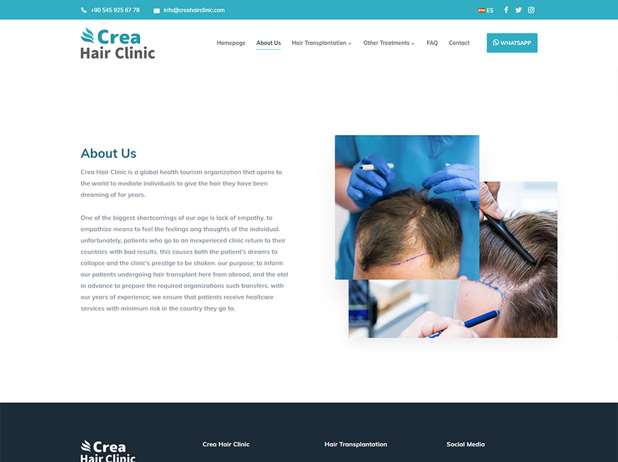 Crea Hair Clinic Web Site Tasarımı