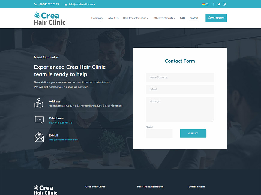 Crea Hair Clinic Web Site Tasarımı