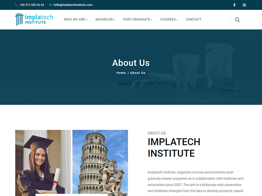 Implatech Institute Web Site Tasarımı