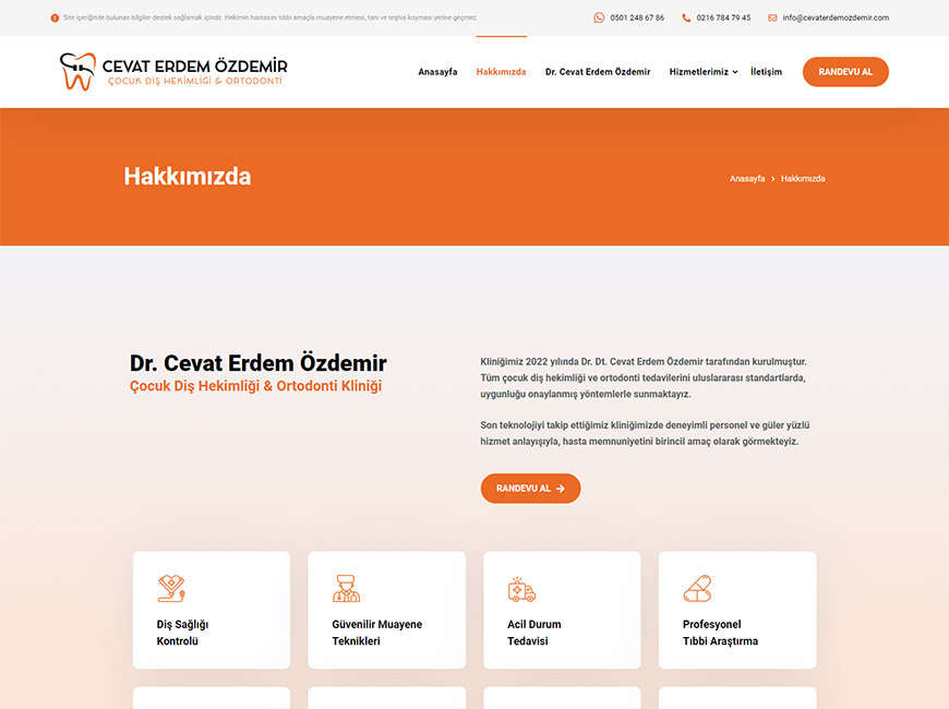 Dr. Cevat Erdem Özdemir Web Site Tasarımı