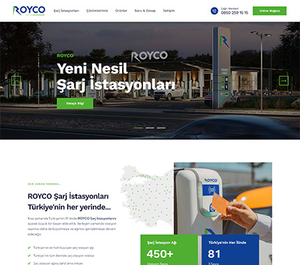 Royco Şarj İstasyonu Web Site Tasarımı
